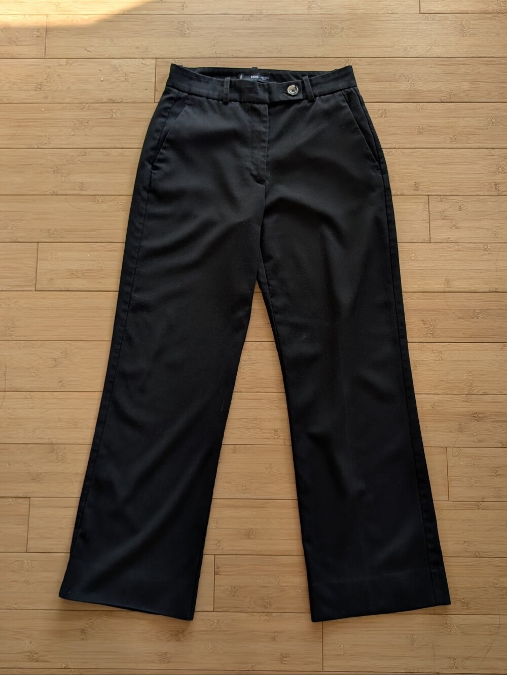 Mango Mid-Rise Black Tailored Trousers